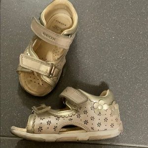 GEOX leather toddler girl Italian sandals breathable 8 size, quality